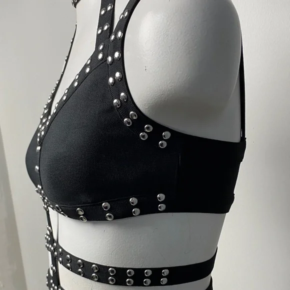 Black Studded Harness Dress - Picture 5 of 8